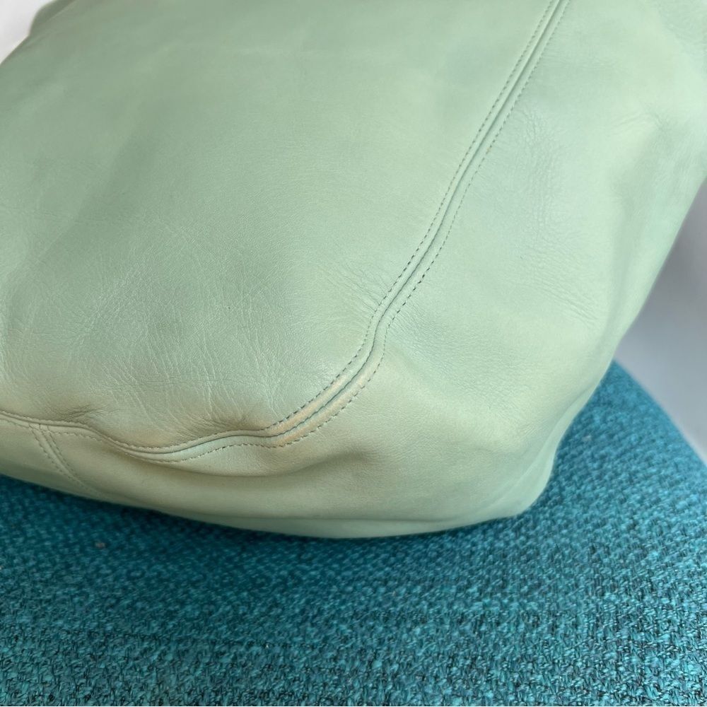 COACH Vintage XL Soho Duffle Tote Shoulder Bag 4082 Aqua Glovetanned Leather USA - Picture 9 of 16